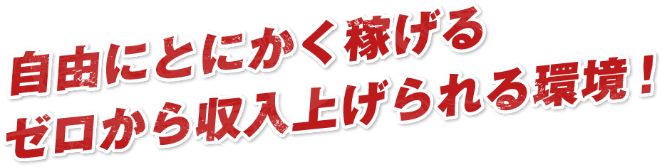 自由にとにかく稼げるゼロから収入上げられる環境！